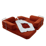Modern Convertible Corduroy Floor Couch Sofa Bed - Driftwood - Omega Lifestyles