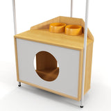 Modern Corner Cat Tower With Scratching Post And Condo - Driftwood - Omega Lifestyles