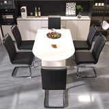 Modern Cream MDF 7-Piece Dining Table And Chair Set - Omega Lifestyles