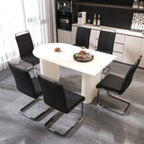 Modern Cream MDF 7-Piece Dining Table And Chair Set - Omega Lifestyles