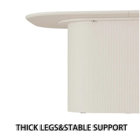 Modern Cream MDF Dining Table And Armless PU Chair Set - Omega Lifestyles