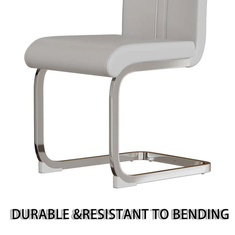 Modern Cream MDF Dining Table And Armless PU Chair Set - Omega Lifestyles