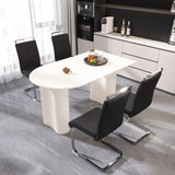 Modern Cream MDF Dining Table And PU Armless Chair Set - Omega Lifestyles