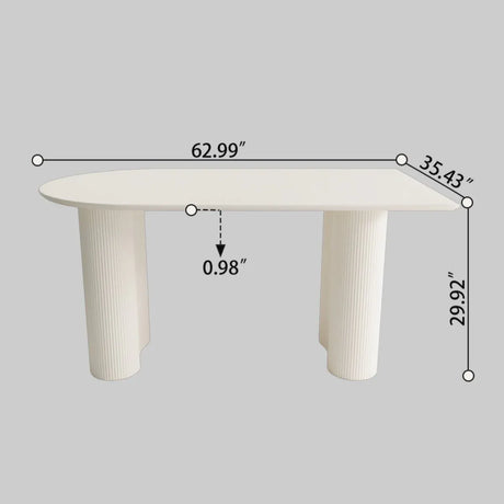 Modern Cream MDF Dining Table And PU Armless Chair Set - Omega Lifestyles