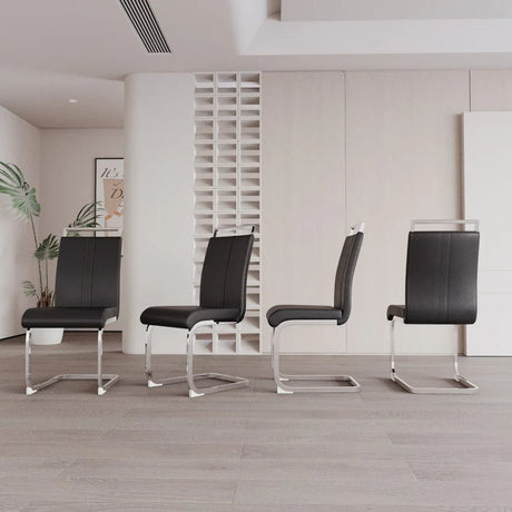 Modern Cream MDF Dining Table And PU Armless Chair Set - Omega Lifestyles