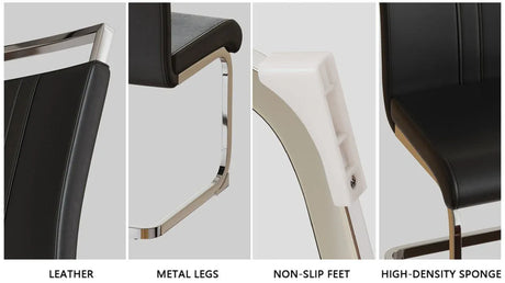 Modern Cream MDF Dining Table And PU Armless Chair Set - Omega Lifestyles