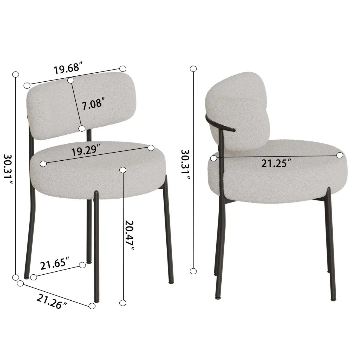 Modern Cream MDF Dining Table With Six Cushioned Chairs - Omega Lifestyles