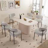 Modern Cream MDF Dining Table With Six Cushioned Chairs - Omega Lifestyles