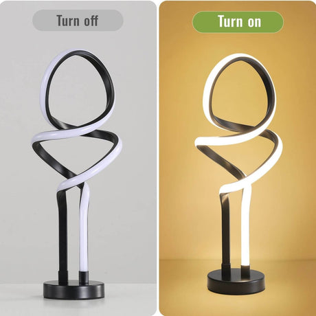 Modern Double Spiral Adjustable Brightness LED Table Lamp - Sleep Galleria