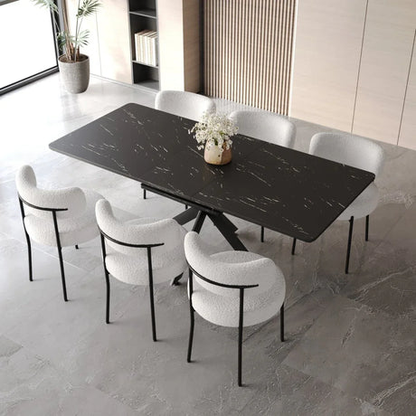 Modern Extendable MDF Metal Dining Table Set With Chairs - Omega Lifestyles