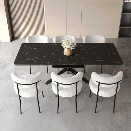 Modern Extendable MDF Metal Dining Table Set With Chairs - Omega Lifestyles