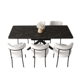 Modern Extendable MDF Metal Dining Table Set With Chairs - Omega Lifestyles