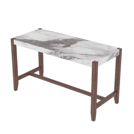 Modern Faux Marble Rectangular Rubber Wood Dining Table - Omega Lifestyles