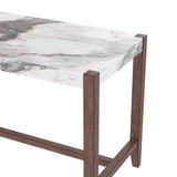 Modern Faux Marble Rectangular Rubber Wood Dining Table - Omega Lifestyles