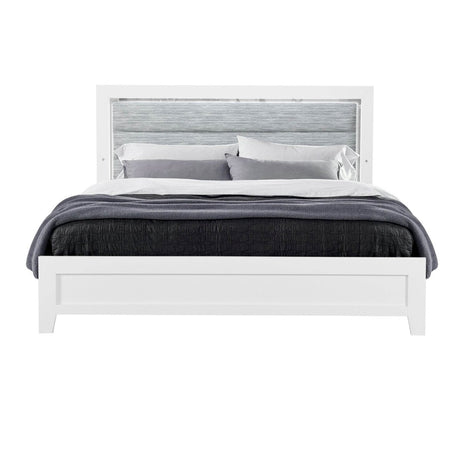 Modern Full Bed Frame With LED Accent Lighting Rubber Wood - Driftwood - Omega Lifestyles