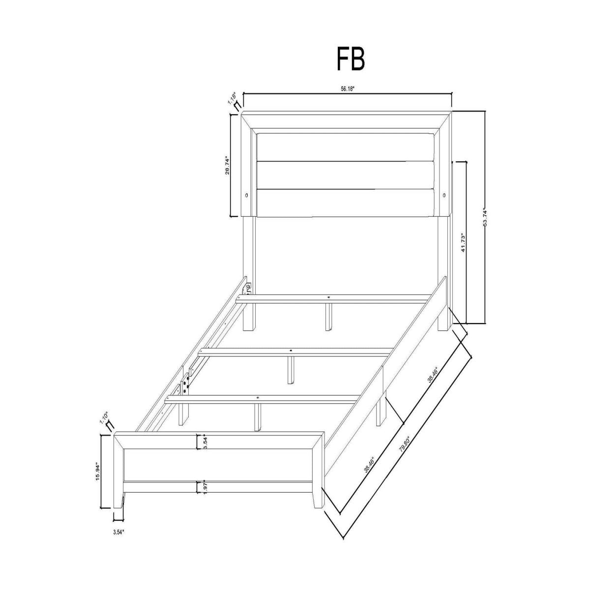 Modern Full Bed Frame With LED Accent Lighting Rubber Wood - Driftwood - Omega Lifestyles