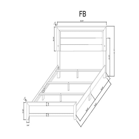 Modern Full Bed Frame With LED Accent Lighting Rubber Wood - Driftwood - Omega Lifestyles
