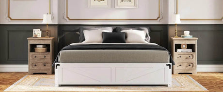 Modern Glass Nightstand With Hidden Tray Storage - Omega Lifestyles