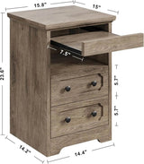 Modern Glass Nightstand With Hidden Tray Storage - Omega Lifestyles