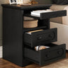 Modern Glass Nightstand With Hidden Tray Storage - Omega Lifestyles