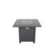 Modern Gray Steel Outdoor Fire Pit Table With Lid - Driftwood - Omega Lifestyles
