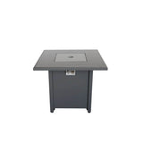 Modern Gray Steel Outdoor Fire Pit Table With Lid - Driftwood - Omega Lifestyles