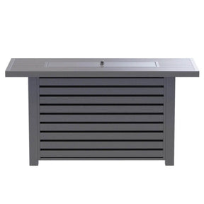 Modern Gray Steel Propane Outdoor Fire Pit Table - Omega Lifestyles