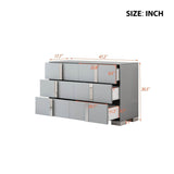 Modern Grey Dresser With Mirrored Metal Handles And 6 Drawers - Omega Lifestyles