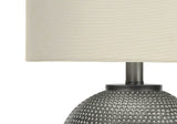 Modern Grey Resin Globe Table Lamp With Ivory Shade - Sleep Galleria