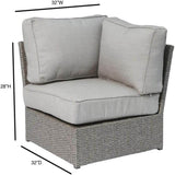 Modern Grey Wicker Outdoor Coastal Wedge Patio Chair - Driftwood - Omega Lifestyles