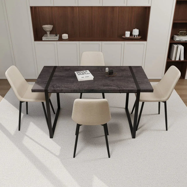 Modern Industrial 5-Piece MDF Dining Table And Chair Set - Omega Lifestyles