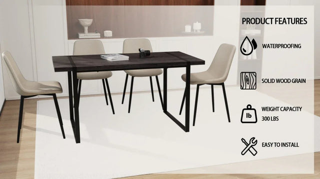 Modern Industrial 5-Piece MDF Dining Table And Chair Set - Omega Lifestyles