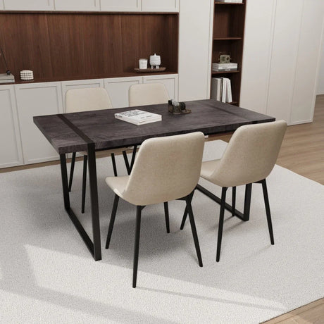 Modern Industrial 5-Piece MDF Dining Table And Chair Set - Omega Lifestyles