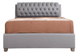 Modern Light Grey PU Foam King Bed Frame - Driftwood - Omega Lifestyles