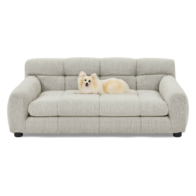 Modern Linen Fabric Pet Sofa With Armrests - Omega Lifestyles