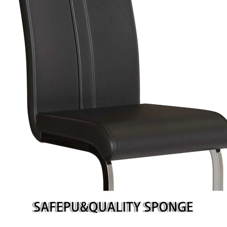 Modern MDF Dining Table And PU Armless Chair Set Of Five - Omega Lifestyles