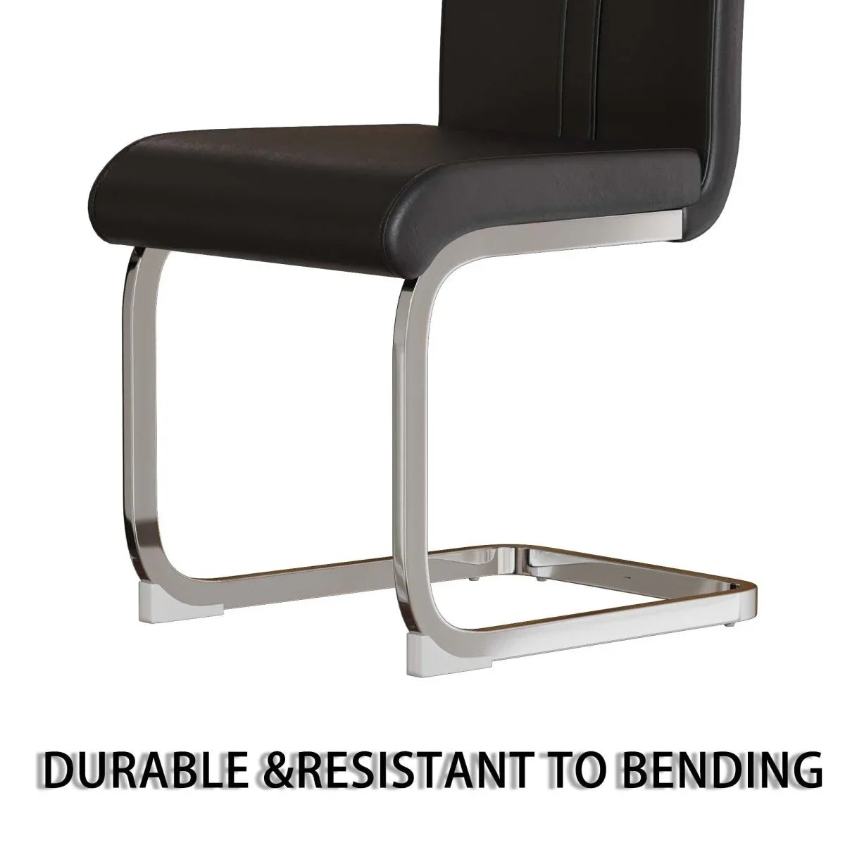 Modern MDF Dining Table And PU Armless Chair Set Of Five - Omega Lifestyles