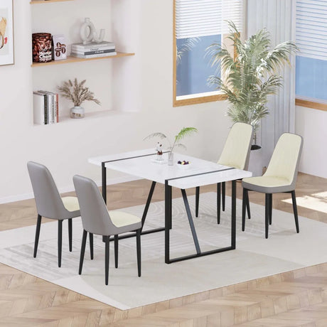 Modern MDF Industrial Dining Table And Chair Set - Omega Lifestyles