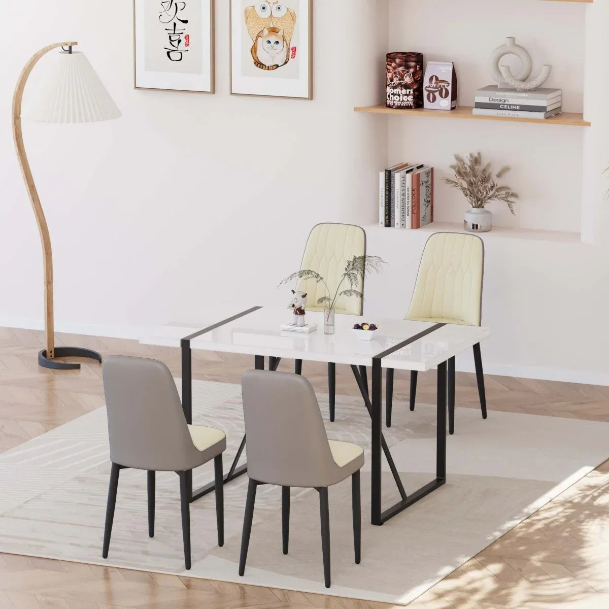Modern MDF Industrial Dining Table And Chair Set - Omega Lifestyles