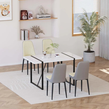 Modern MDF Industrial Dining Table And Chair Set - Omega Lifestyles