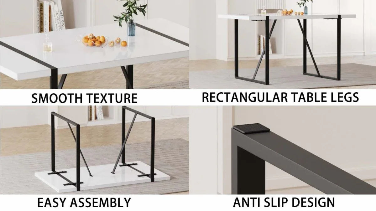 Modern MDF Industrial Dining Table And Chair Set - Omega Lifestyles