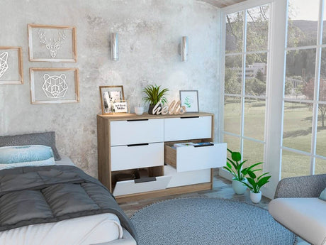 Modern Multicolor Particle Board Four Drawer Dresser - Sleep Galleria