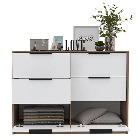 Modern Multicolor Particle Board Four Drawer Dresser - Sleep Galleria