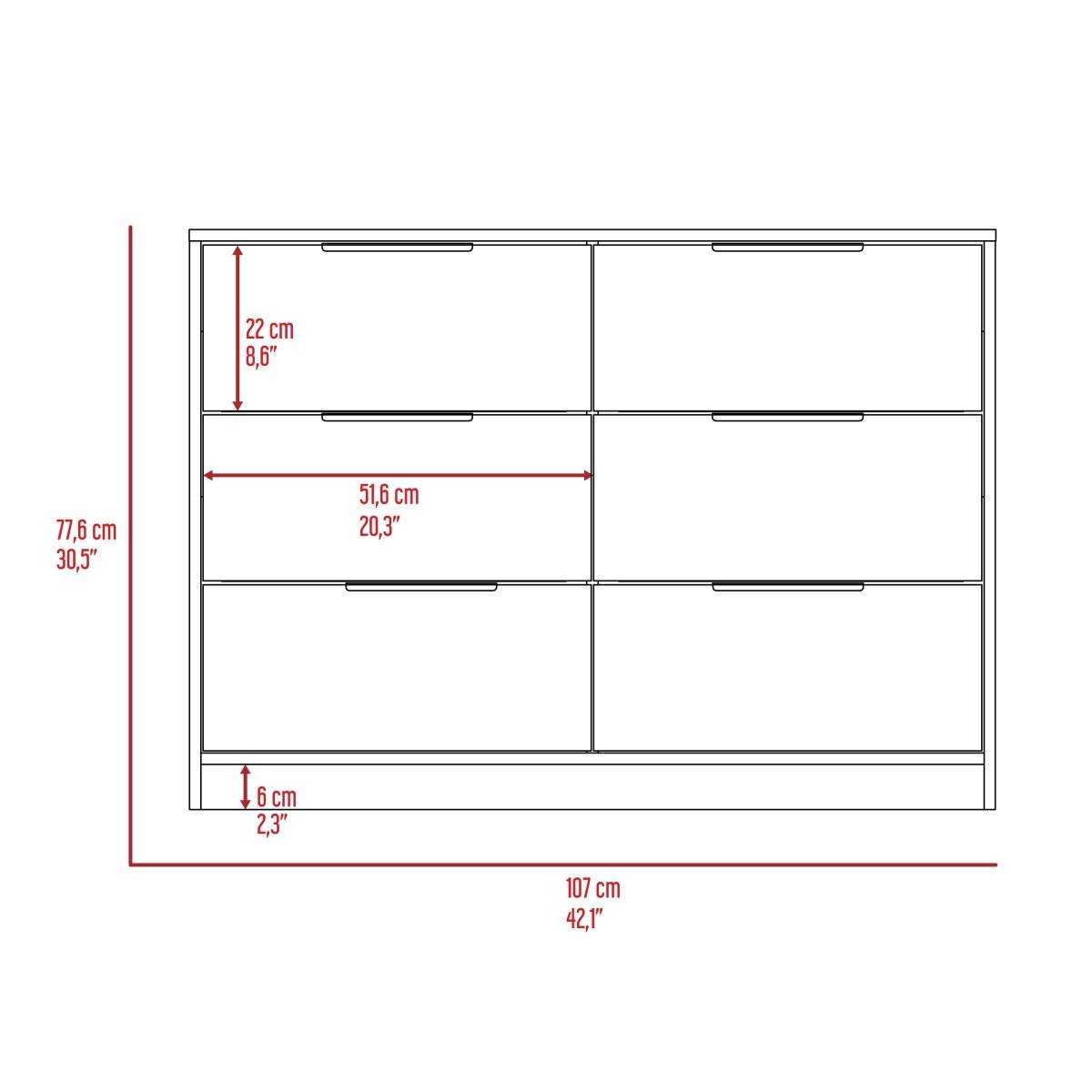 Modern Multicolor Particle Board Four Drawer Dresser - Sleep Galleria