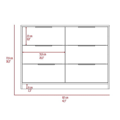 Modern Multicolor Particle Board Four Drawer Dresser - Sleep Galleria
