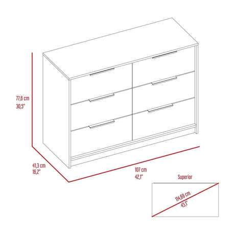 Modern Multicolor Particle Board Four Drawer Dresser - Sleep Galleria