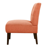 Modern Orange Armless Accent Chair With Wood Legs - Omega Lifestyles