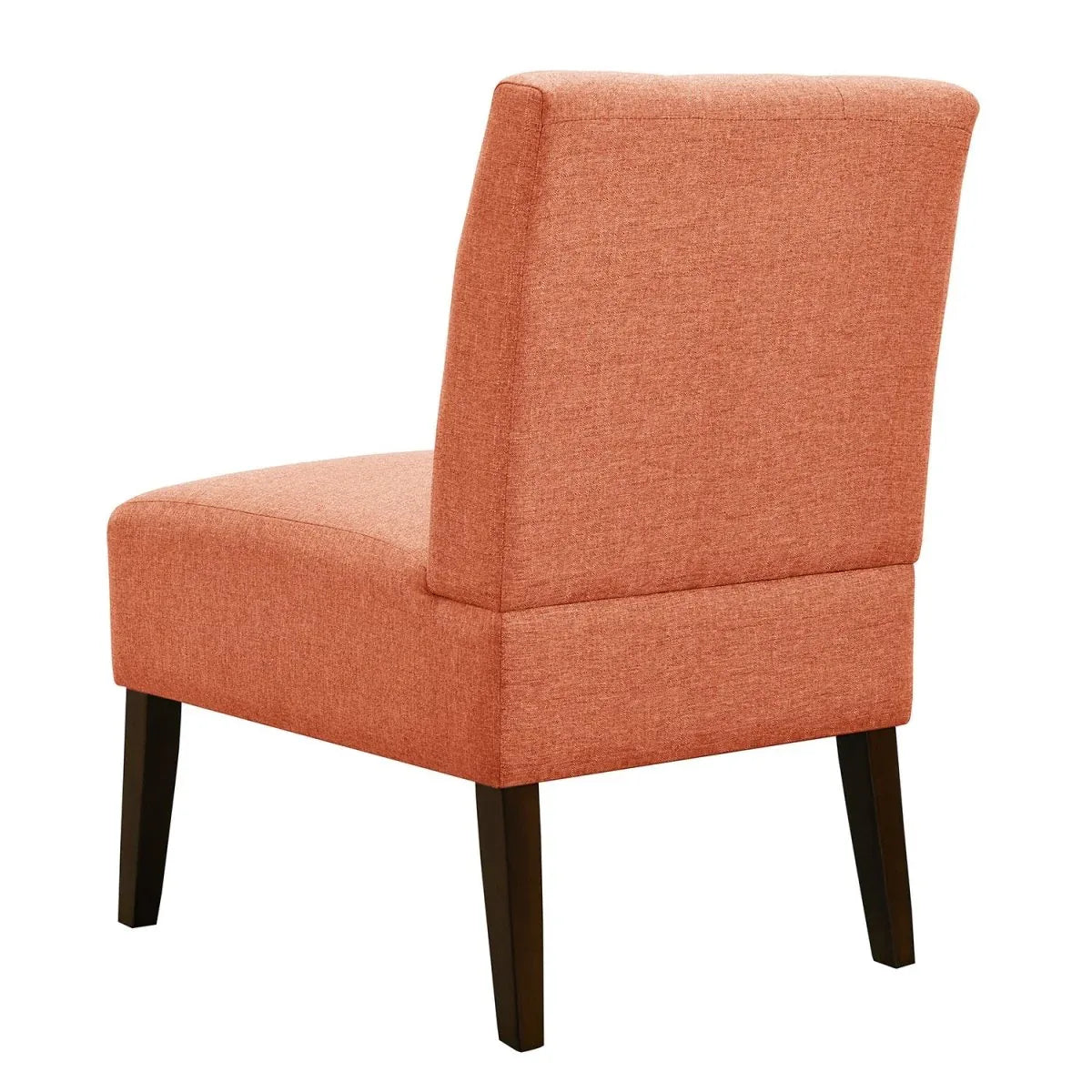 Modern Orange Armless Accent Chair With Wood Legs - Omega Lifestyles