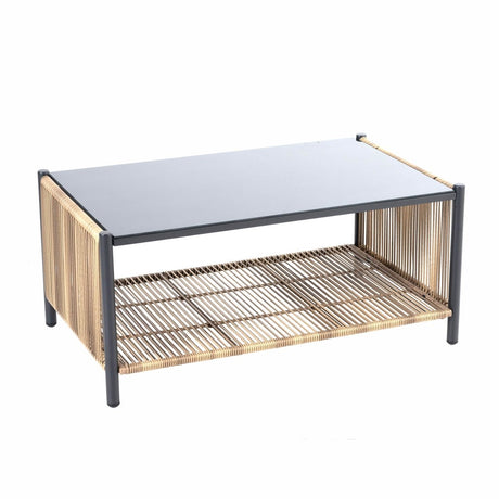 Modern Outdoor PE Rattan 2-Seater Sofa Set With Table - Sleep Galleria