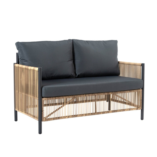 Modern Outdoor PE Rattan 2-Seater Sofa Set With Table - Omega Lifestyles